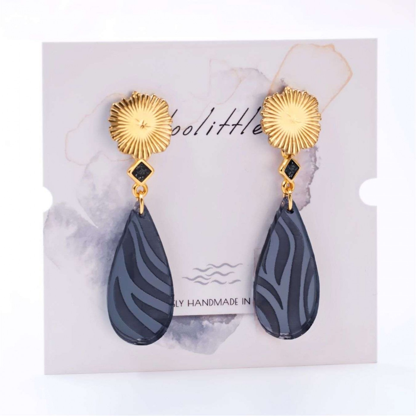 Steel Dangle Earrings - Animal Print & Enamel — Earrings from Toolittle — additional view 3
