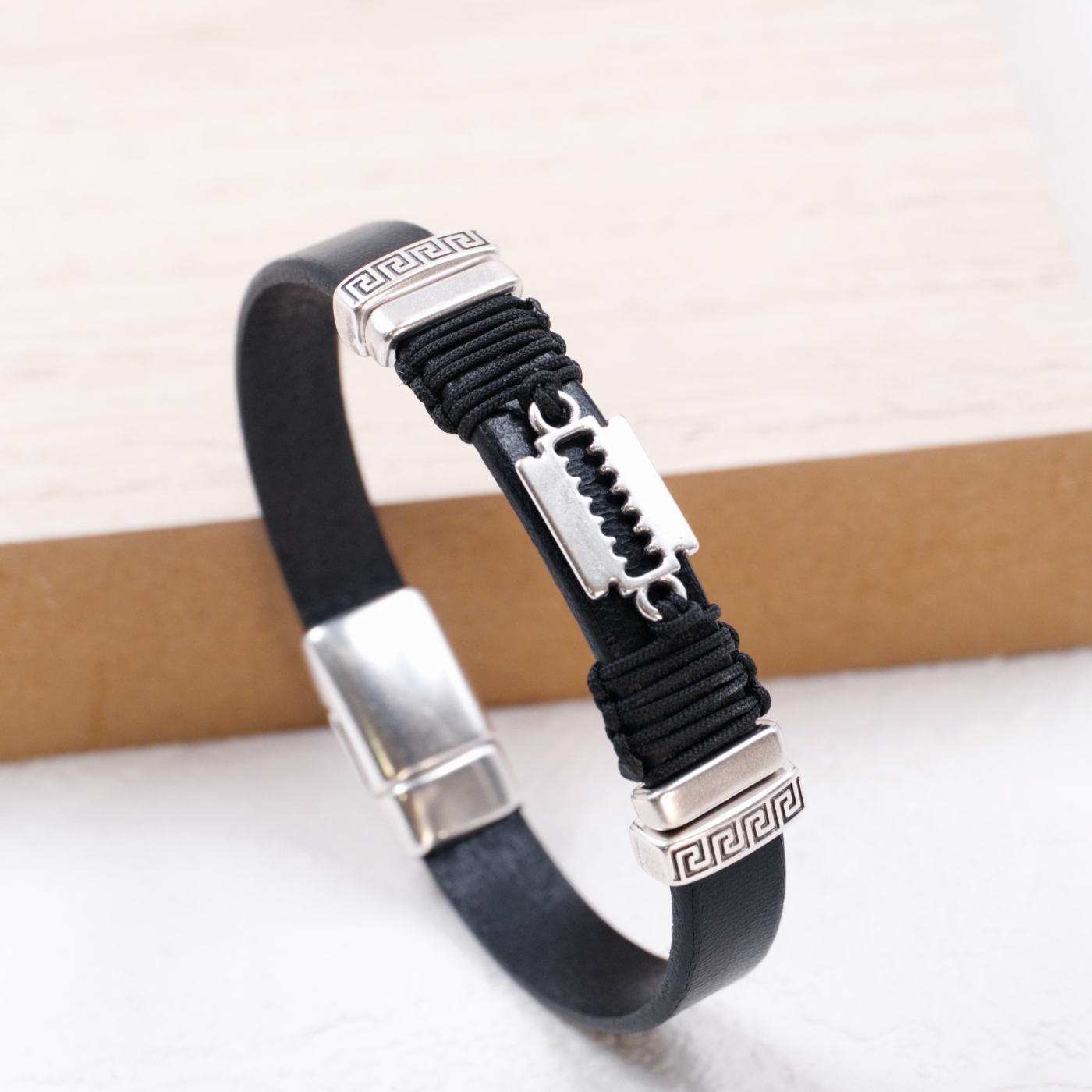 Razor Blade Men's Bracelet — Bracelets from Toolittle — additional view 2