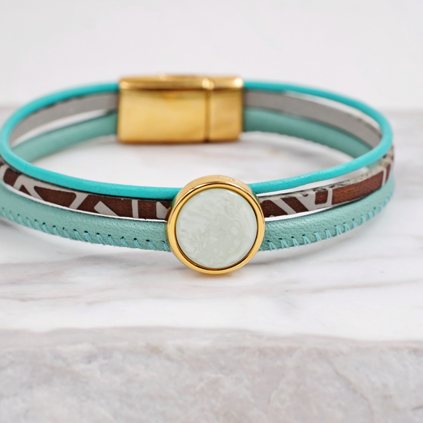 Women's Bracelet | Multi Leather & Stone — Bracelets from Toolittle — additional view 3