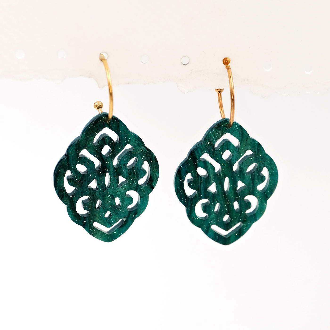 Astypalaia Resin Broderie Hoops — Earrings from Toolittle — additional view 4