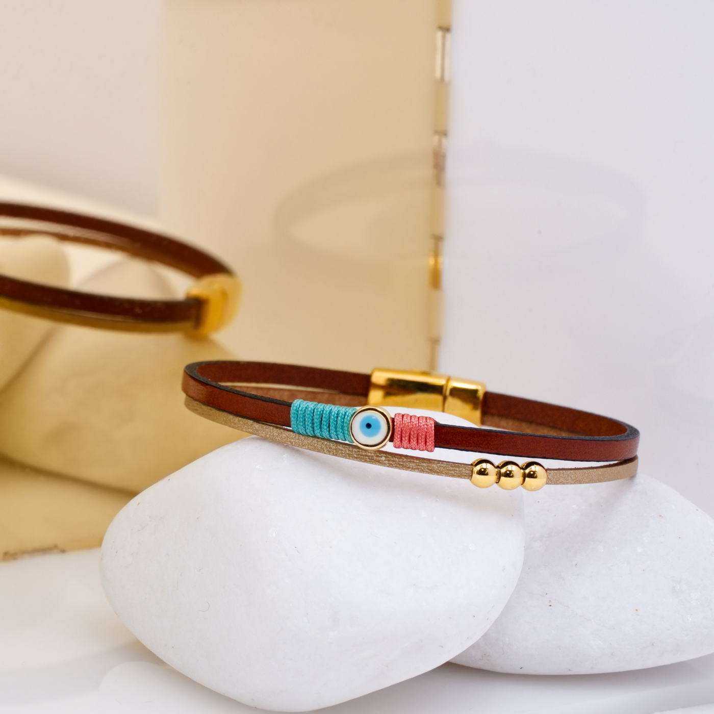 Evil Eye Leather Bracelet — Bracelets from Toolittle — additional view 3
