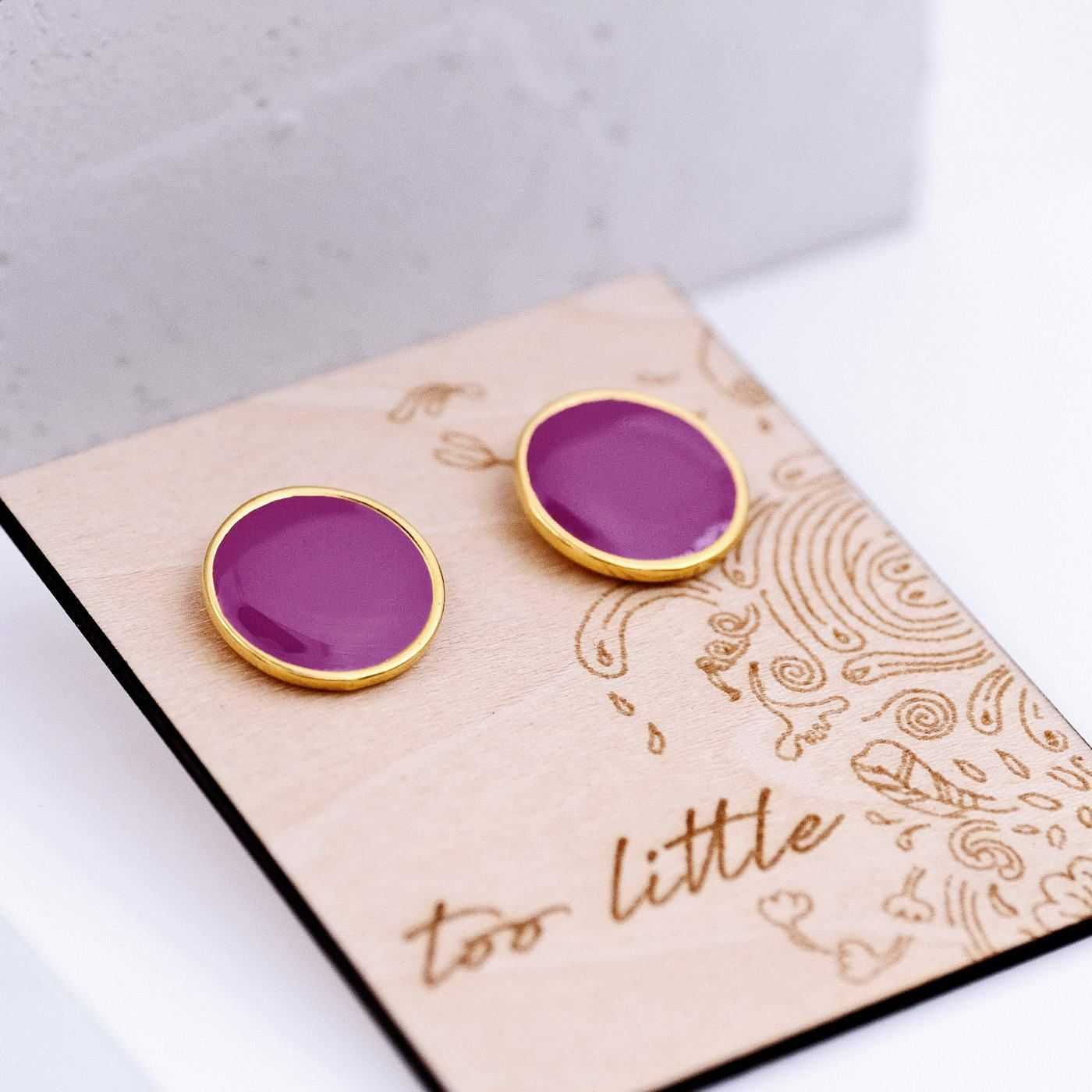 "Maxi Dots on Wood" Stud earrings — Earrings from Toolittle — additional view 2