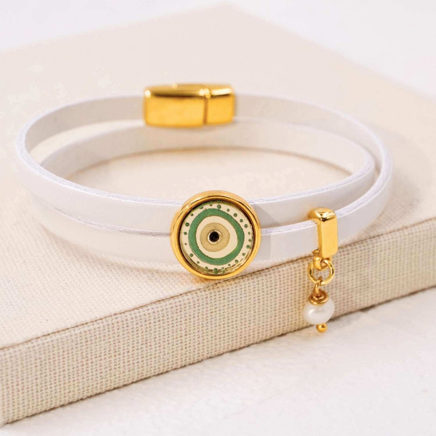 Plexiglass Evil Eye Leather Bracelet — Bracelets from Toolittle — additional view 3