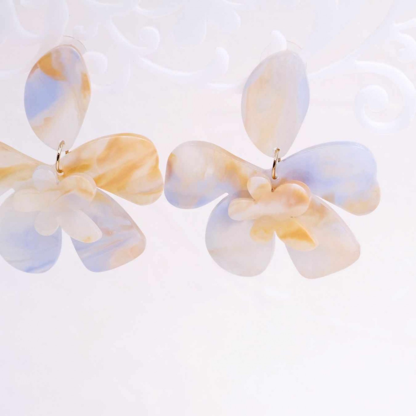 Plexiglass Flower Earrings | Ecru — Earrings from Toolittle — additional view 2
