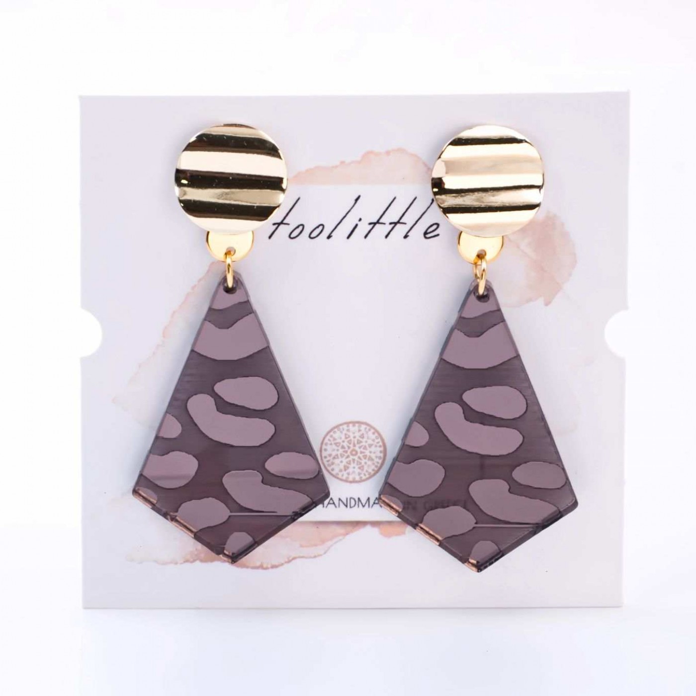 Dangle Earrings - Plexiglass with Animal Print — Earrings from Toolittle — additional view 2