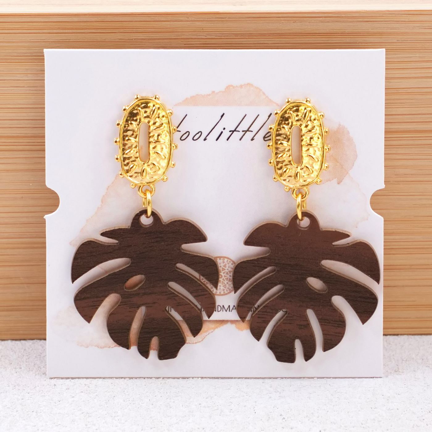 Monstera Leaf Earrings — Earrings from Toolittle — additional view 2