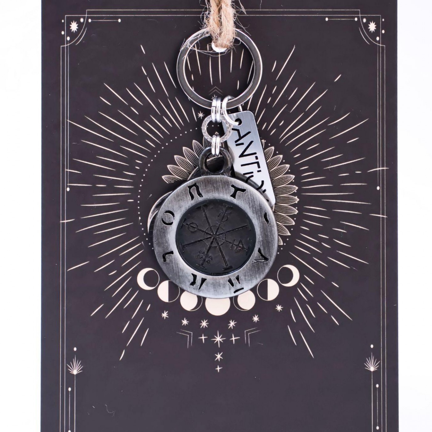 Men’s Keychain with Metal Wheel of Fortune — Pendants & charms from Toolittle — additional view 3