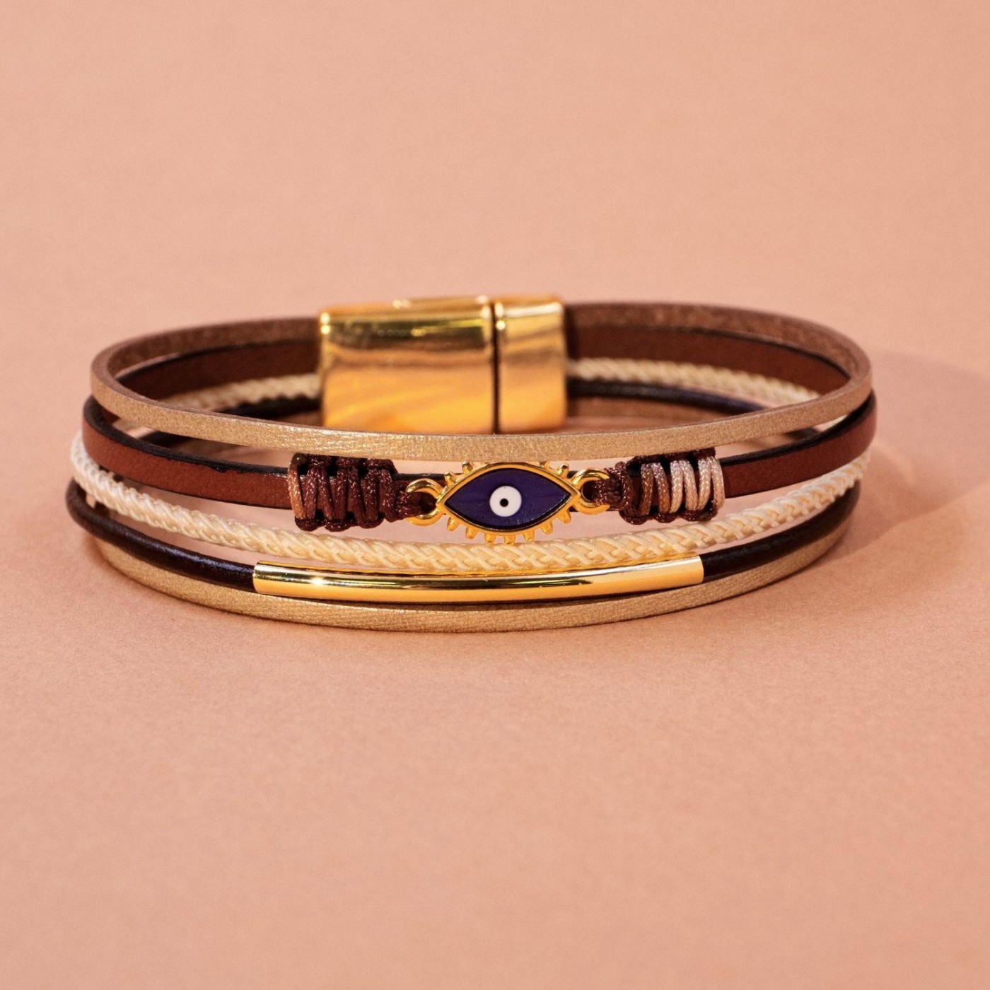 Evil Eye Leather Bracelet — Bracelets from Toolittle — additional view 2