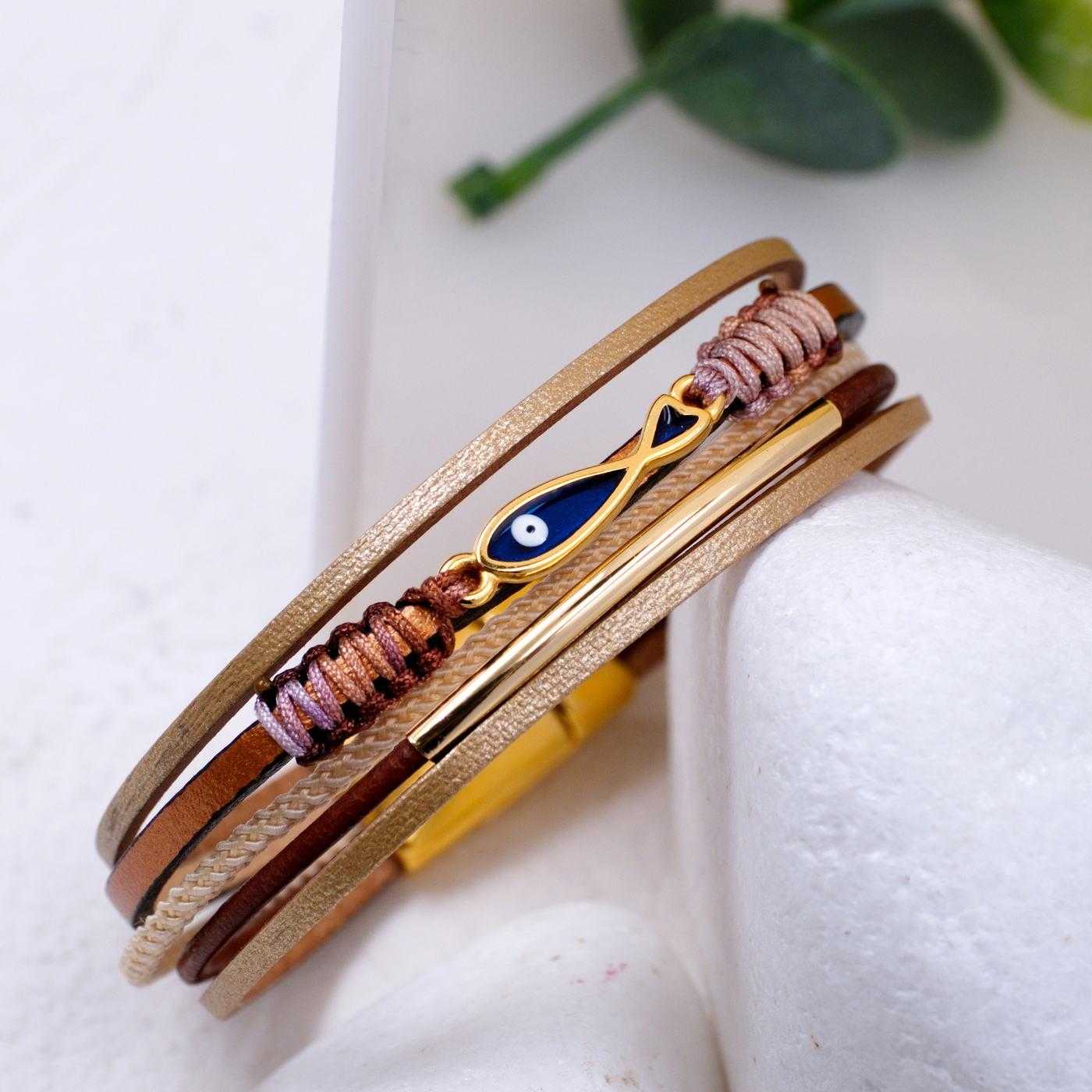 Enamelled Fish Leather Bracelet — Bracelets from Toolittle — additional view 4