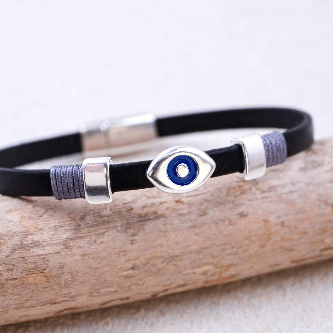 Evil Eye Leather Men's Bracelet