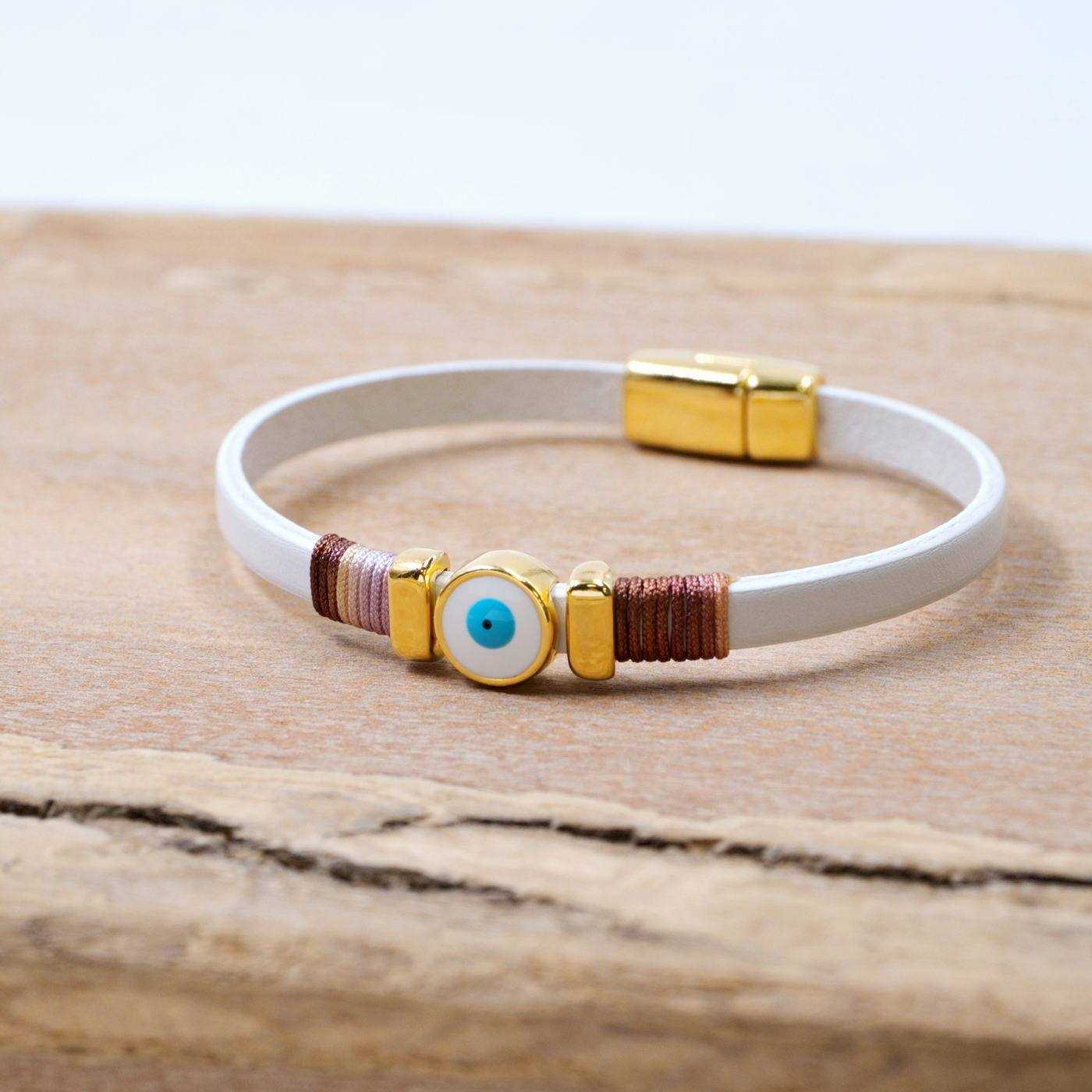 Evil Eye Leather Bracelet — Bracelets from Toolittle — additional view 2