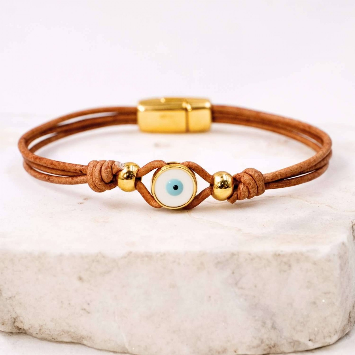 Evil Eye Leather Bracelet — Bracelets from Toolittle — additional view 2
