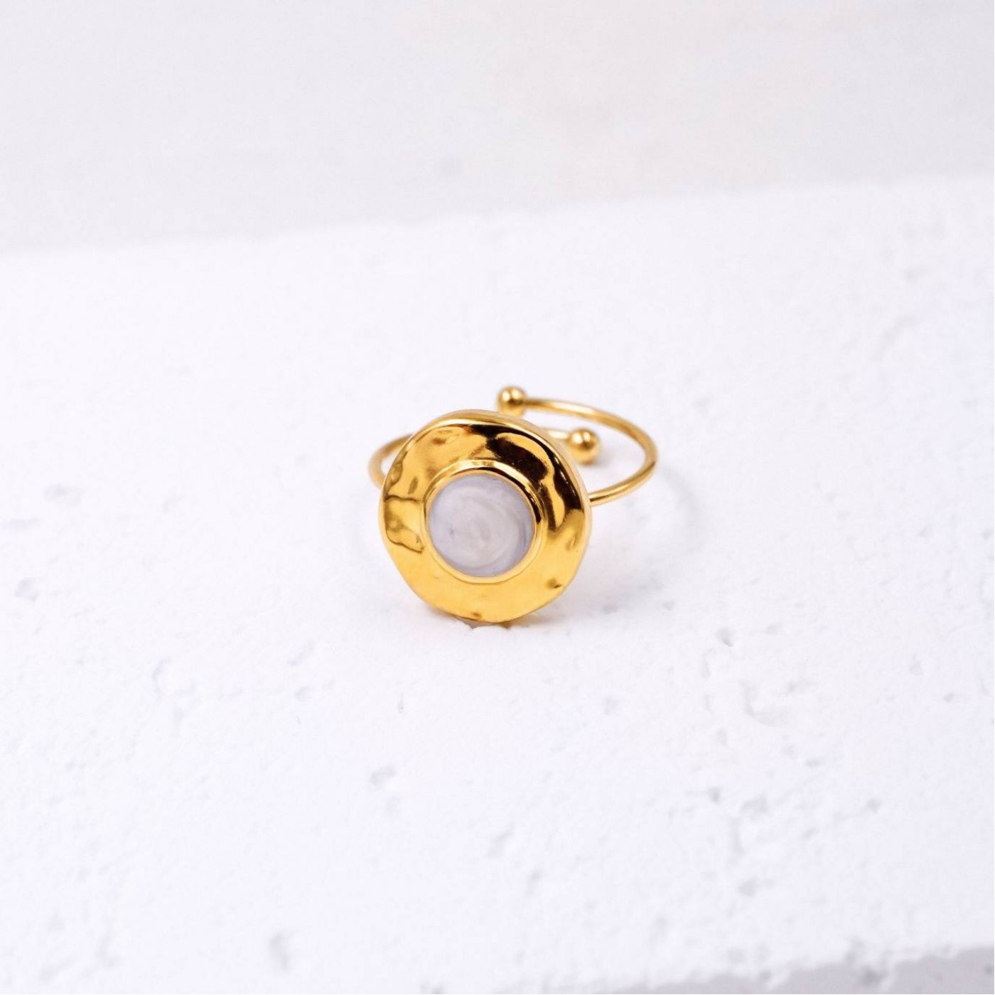 Ivory Enamel Stainless Steel Ring — Rings from Toolittle — additional view 2