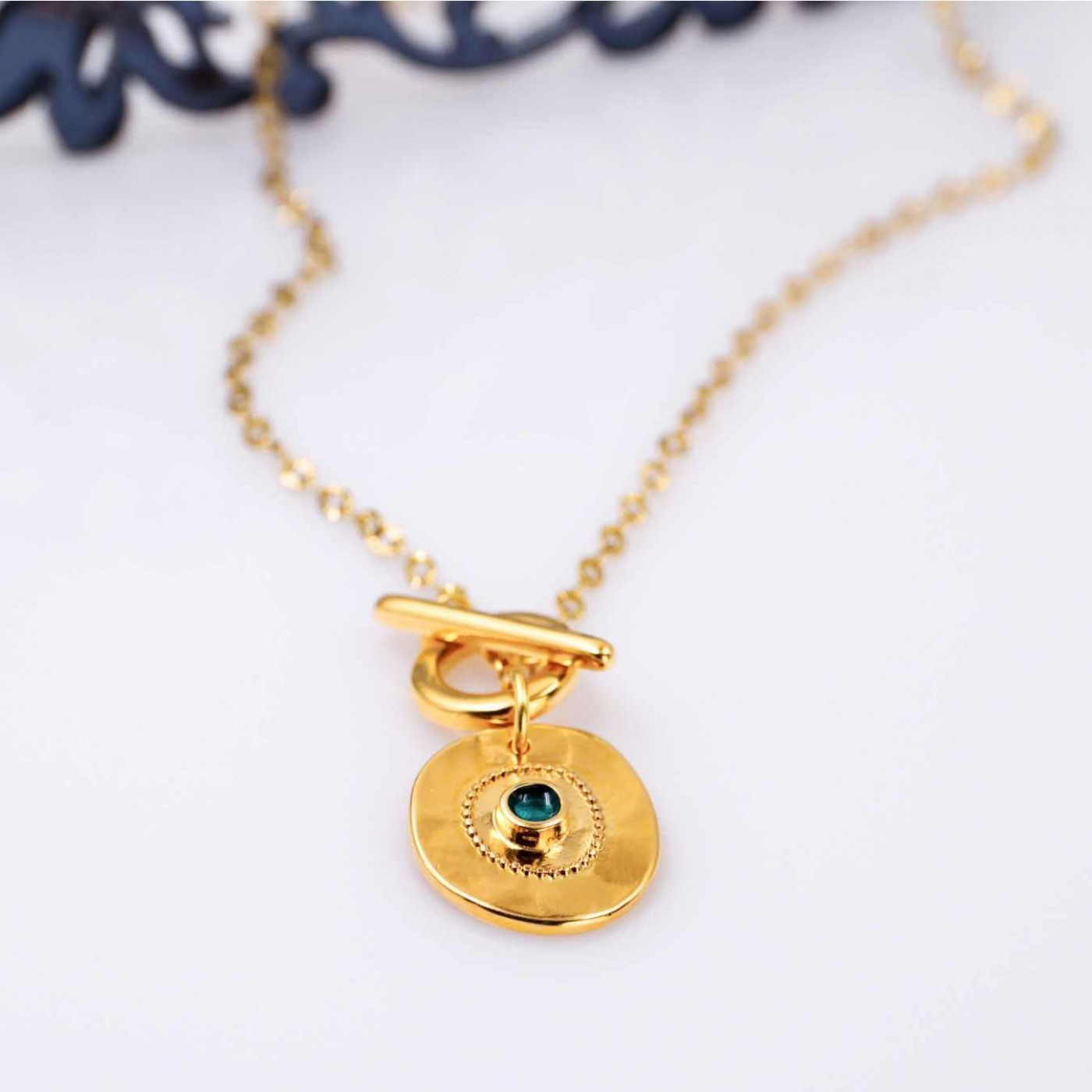 Toggle Clasp: Gold-plated Necklace - Zircon — Necklaces from Toolittle — additional view 2