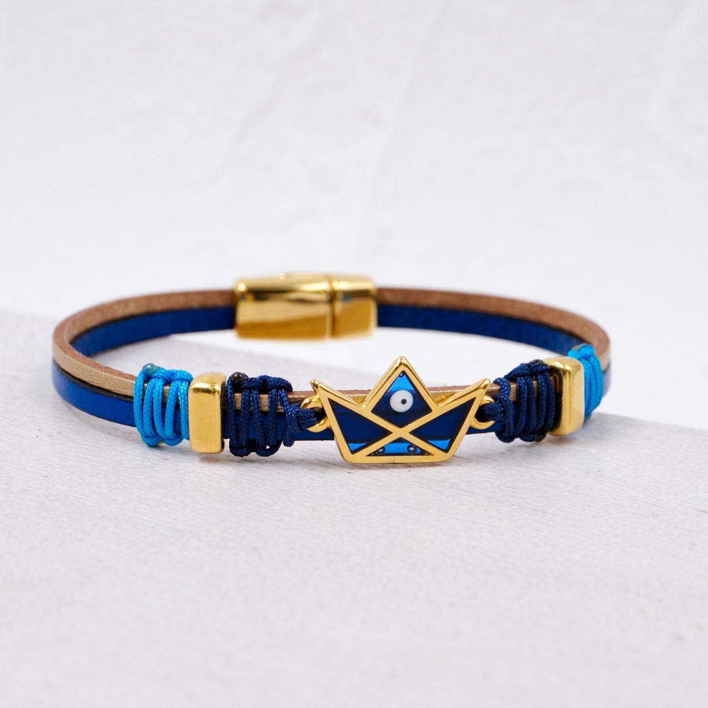 Enamelled Boat Leather Bracelet — Bracelets from Toolittle — additional view 3