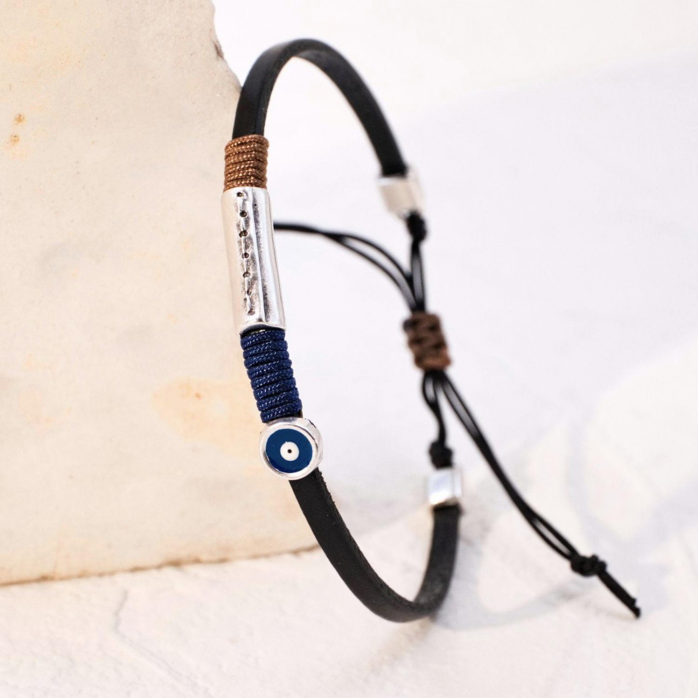 Evil Eye Leather Men's Bracelet — Bracelets from Toolittle — additional view 2
