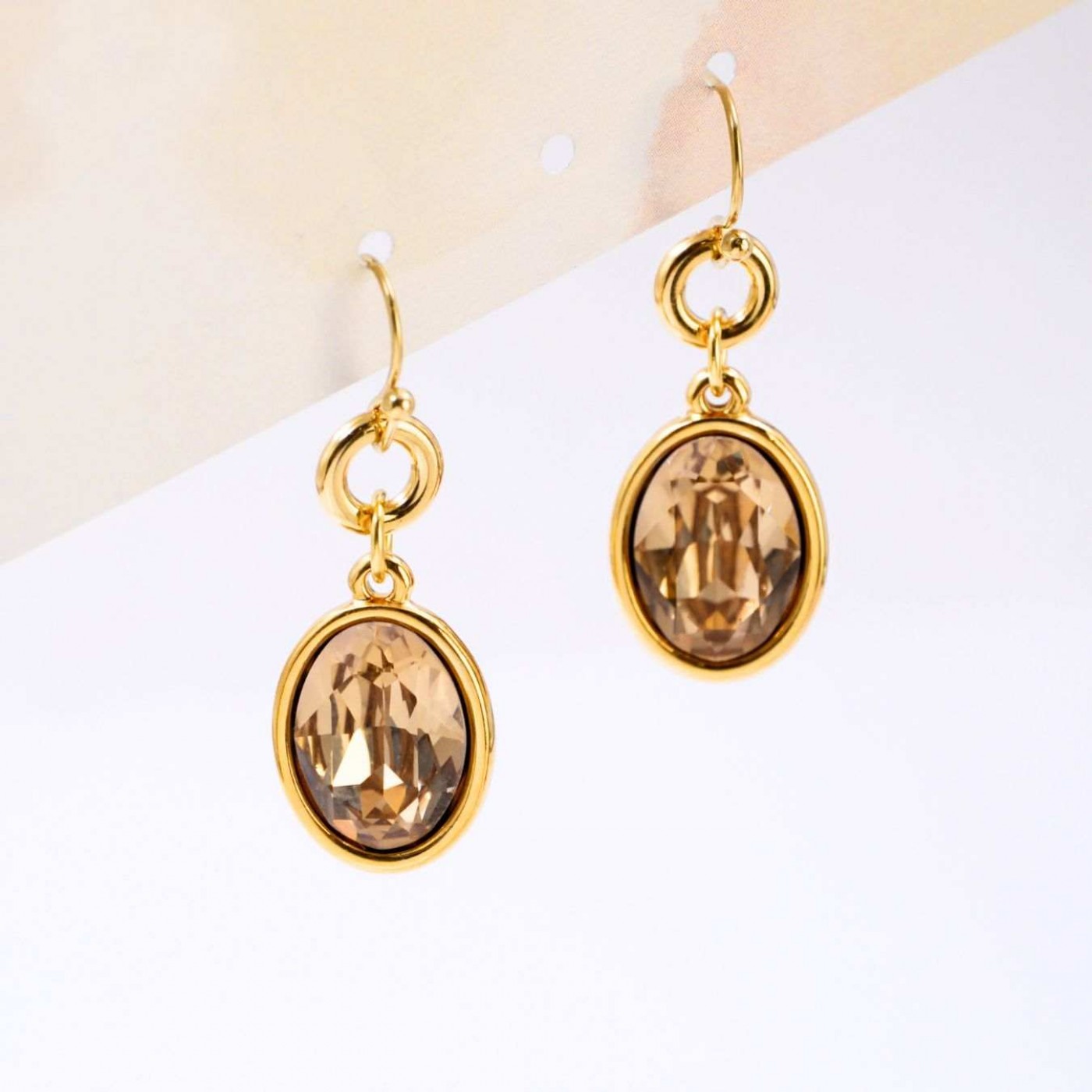 Earrings with Oval Swarovski Crystals — Earrings from Toolittle — additional view 3