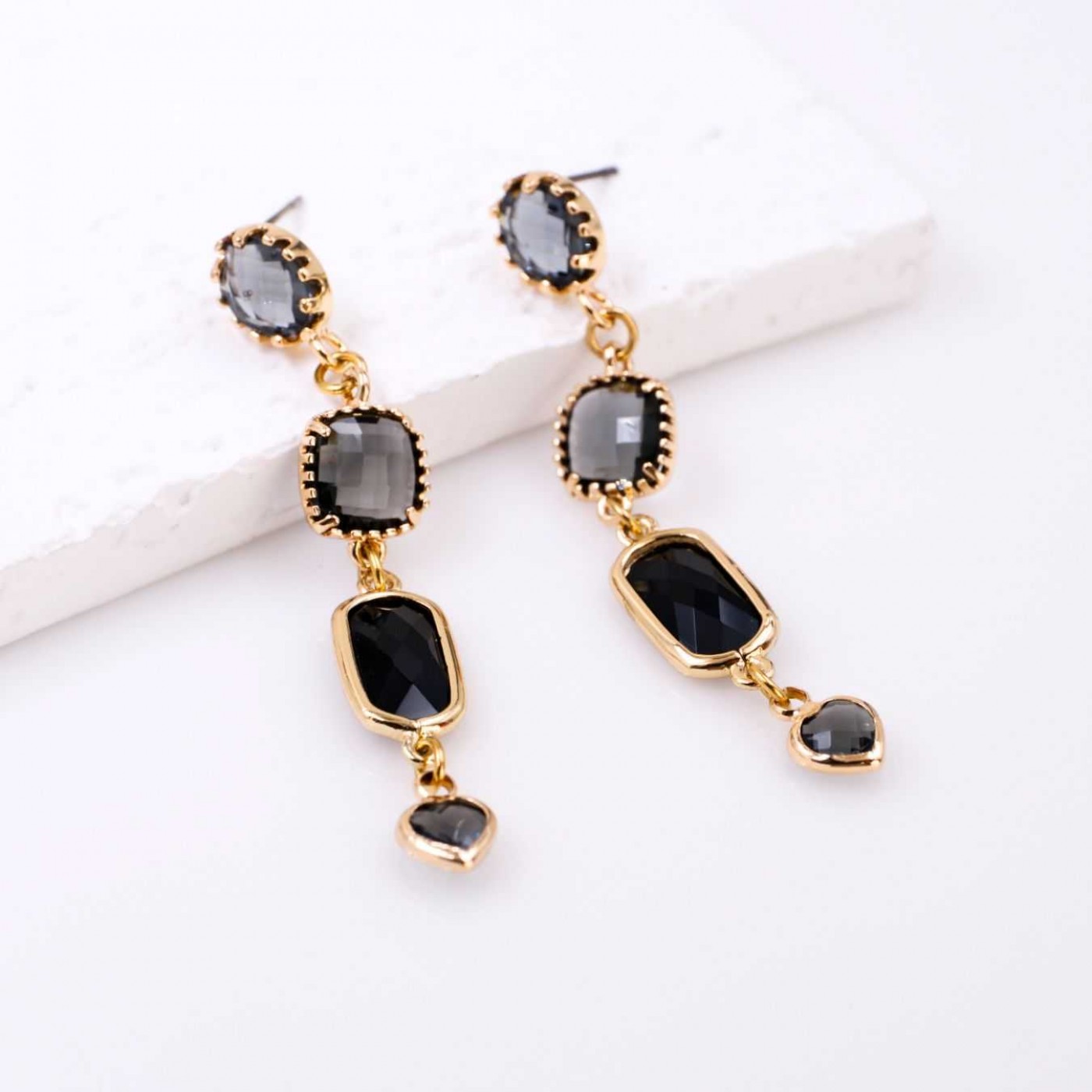 Gold-Plated Crystal Earrings