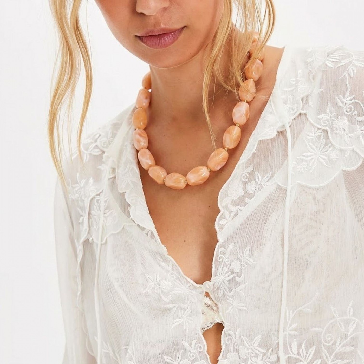 Stainless Steel Jewelry: Handmade Stone Necklace