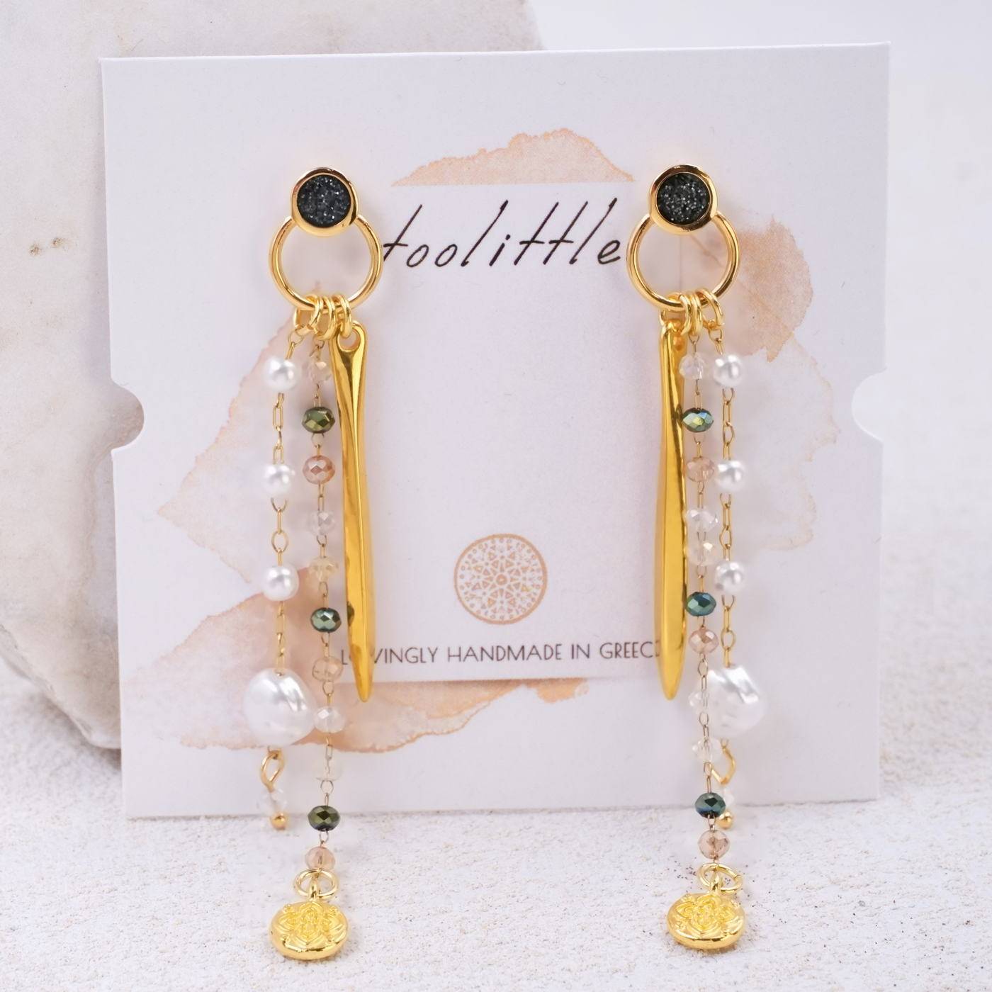 Enamel & Pearls Earrings — Earrings from Toolittle — additional view 3