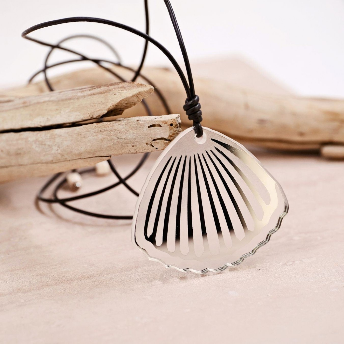 Sea Life Necklace | Shell Clam Pendant — Necklaces from Toolittle — additional view 2