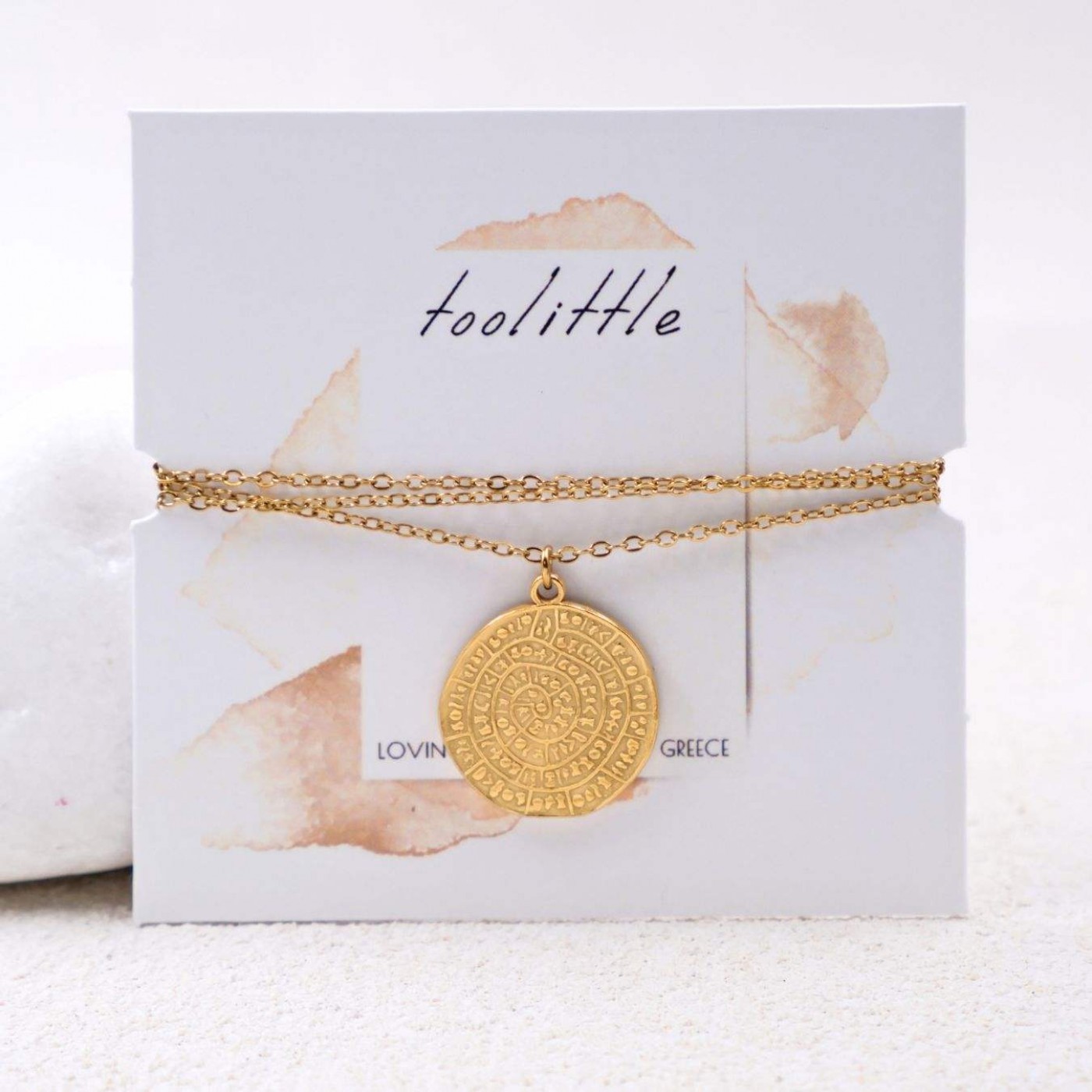 Stainless Steel Jewelry: Handmade Necklace - Phaistos Disc — Necklaces from Toolittle — additional view 4