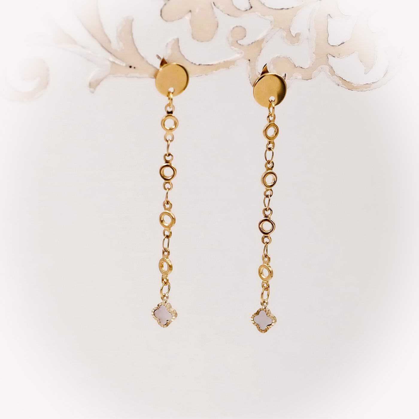 Earrings inox with mother of pearl — Earrings from Toolittle — additional view 2
