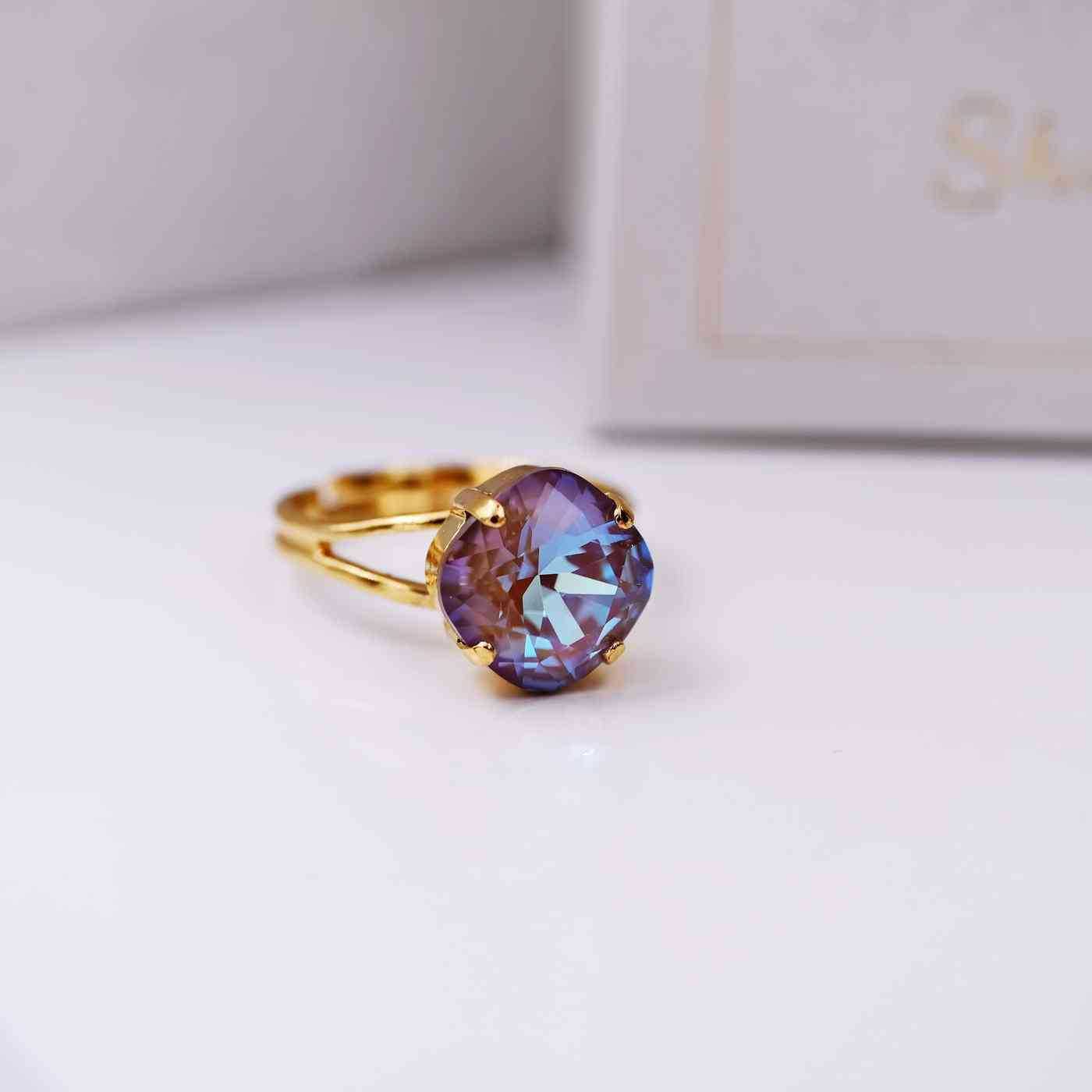 Gold-plated ring with Austrian crystal — Rings from Toolittle — additional view 3