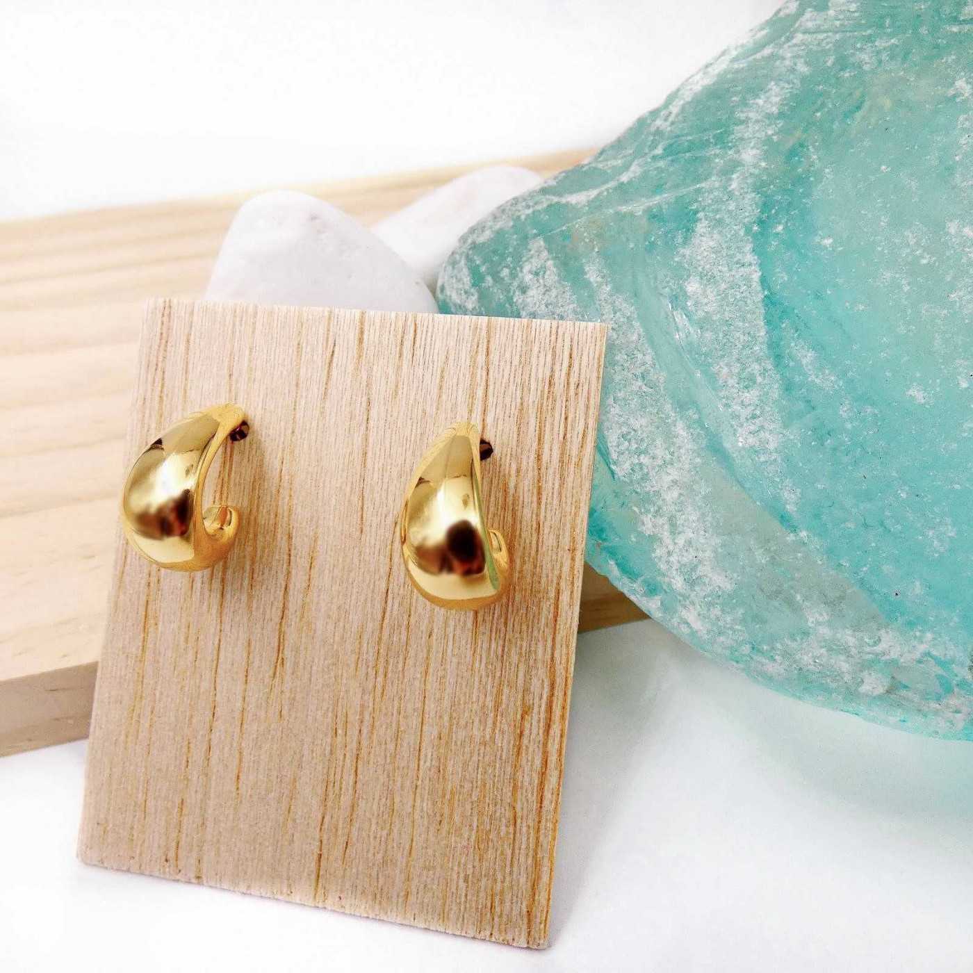 Seasand Gold Hoops — Earrings from Toolittle — additional view 3