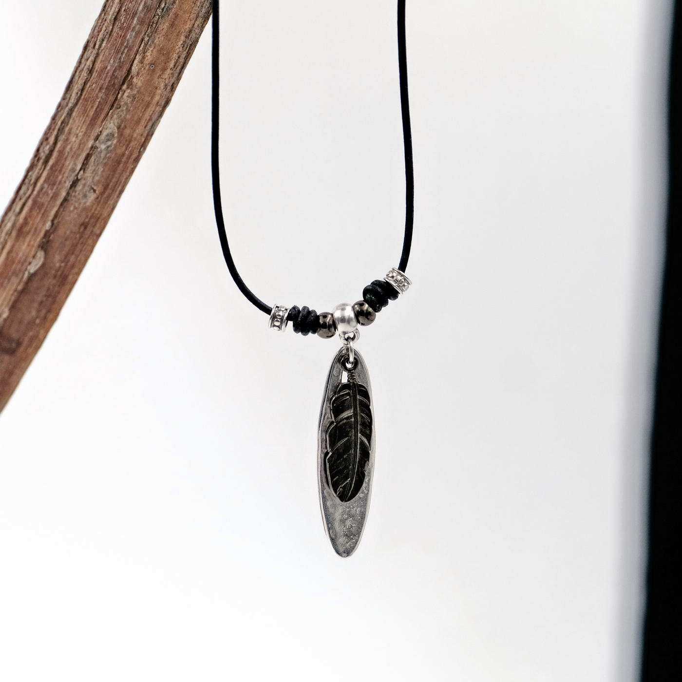 Men's necklace Feather — Necklaces from Toolittle — additional view 2