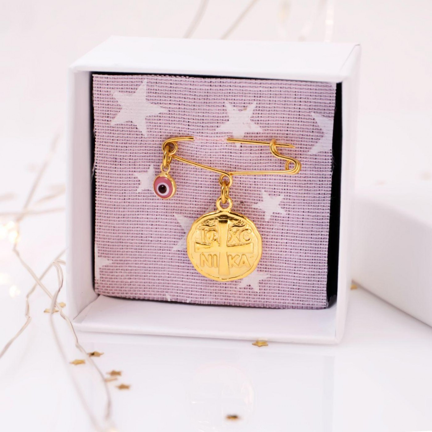 Handmade Baby Pin Talisman– 925° Sterling Silver with Byzantine Coin — Pendants & charms from Toolittle — additional view 3