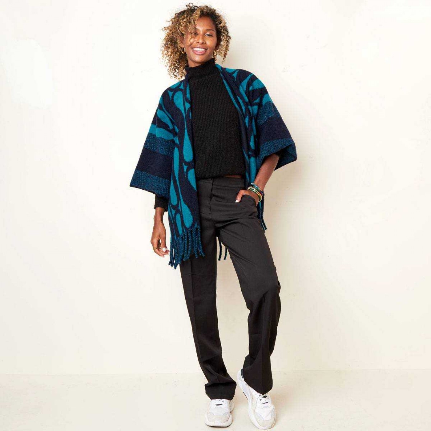 Knitted poncho with sleeves — Jackets & coats from Toolittle — additional view 3