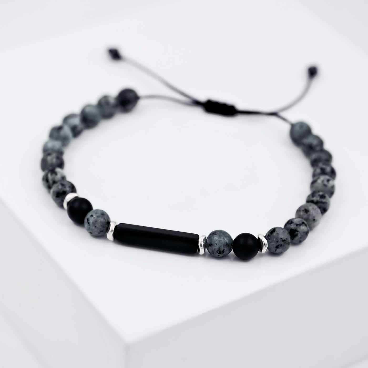 Bracelet for men with semiprecious beads