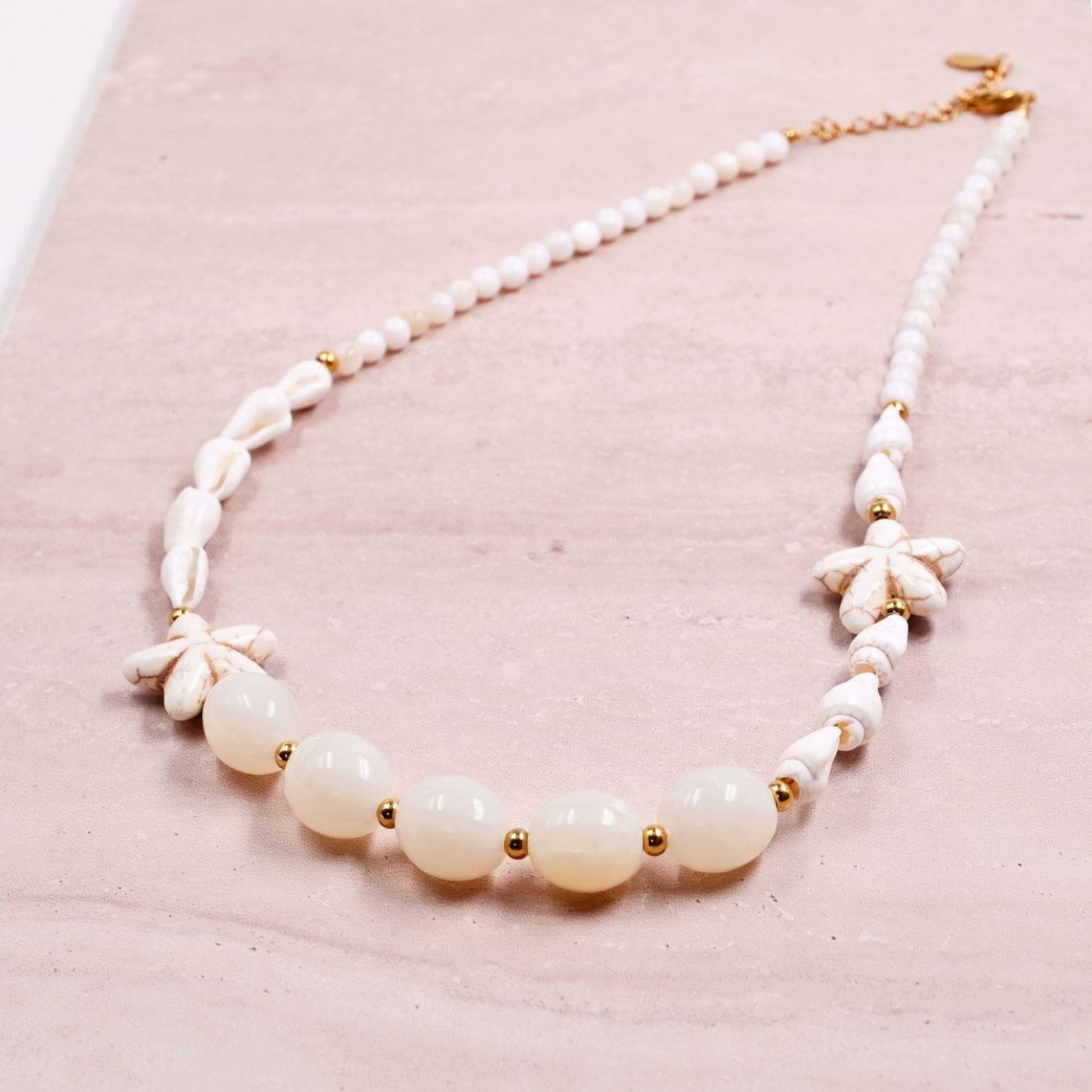Stainless Steel: Semiprecious Stones & Starfish Necklace — Necklaces from Toolittle — additional view 5