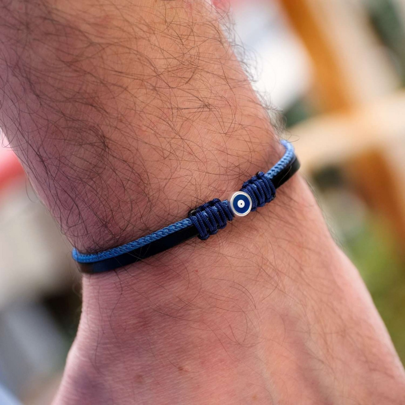 Evil Eye Leather Men's Bracelet — Bracelets from Toolittle — additional view 4