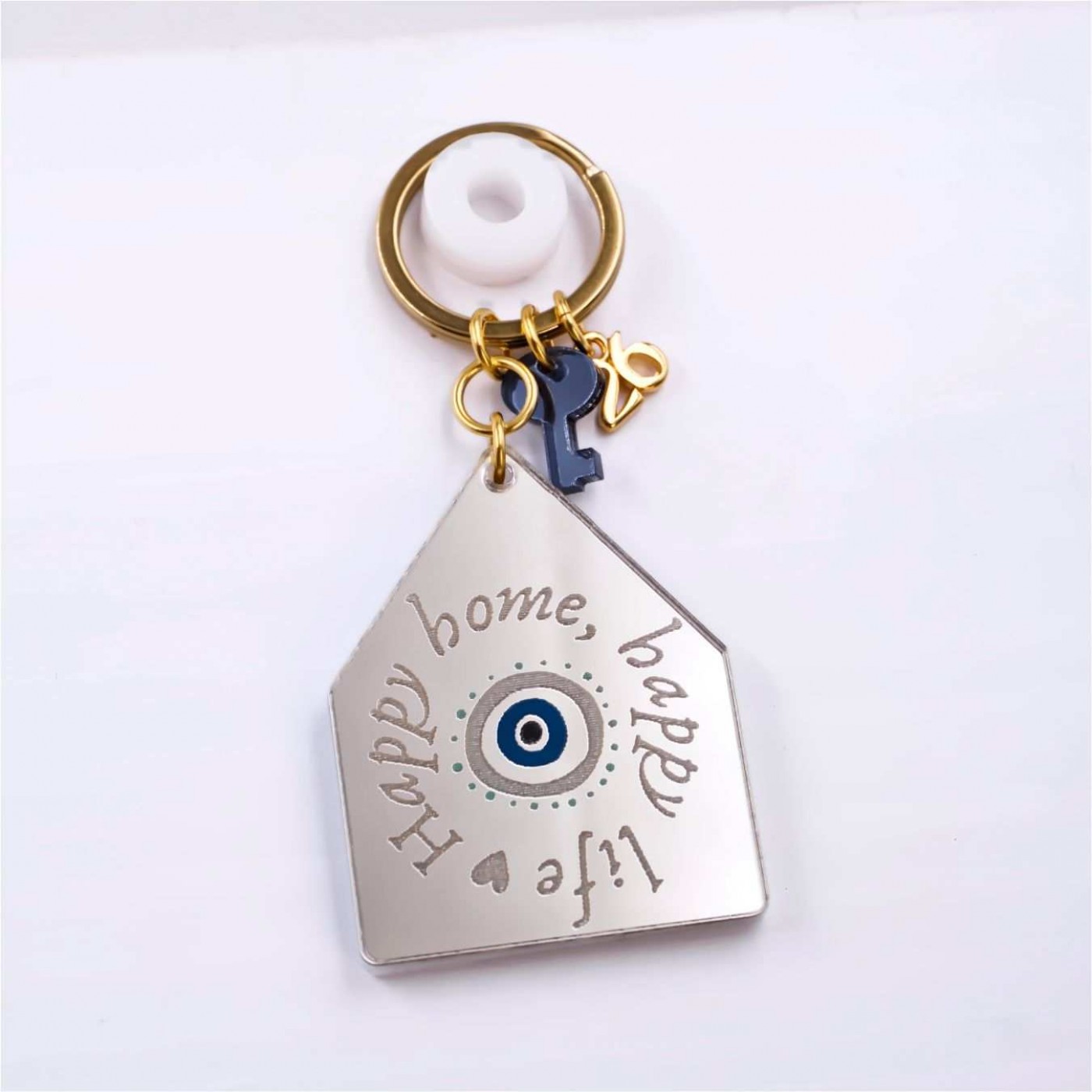 House Good Luck Keychain - "Happy Home, Happy Life" — Pendants & charms from Toolittle — additional view 2