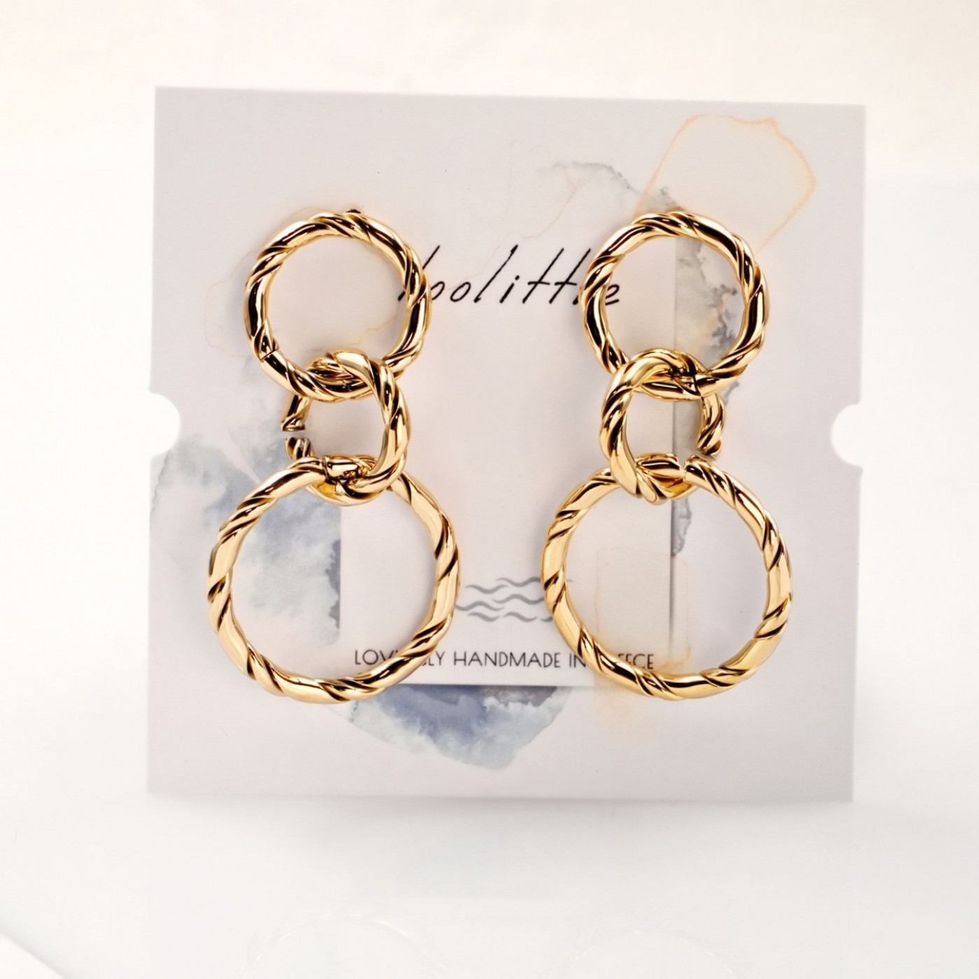 Gold-plated Steel Earrings — Earrings from Toolittle — additional view 3