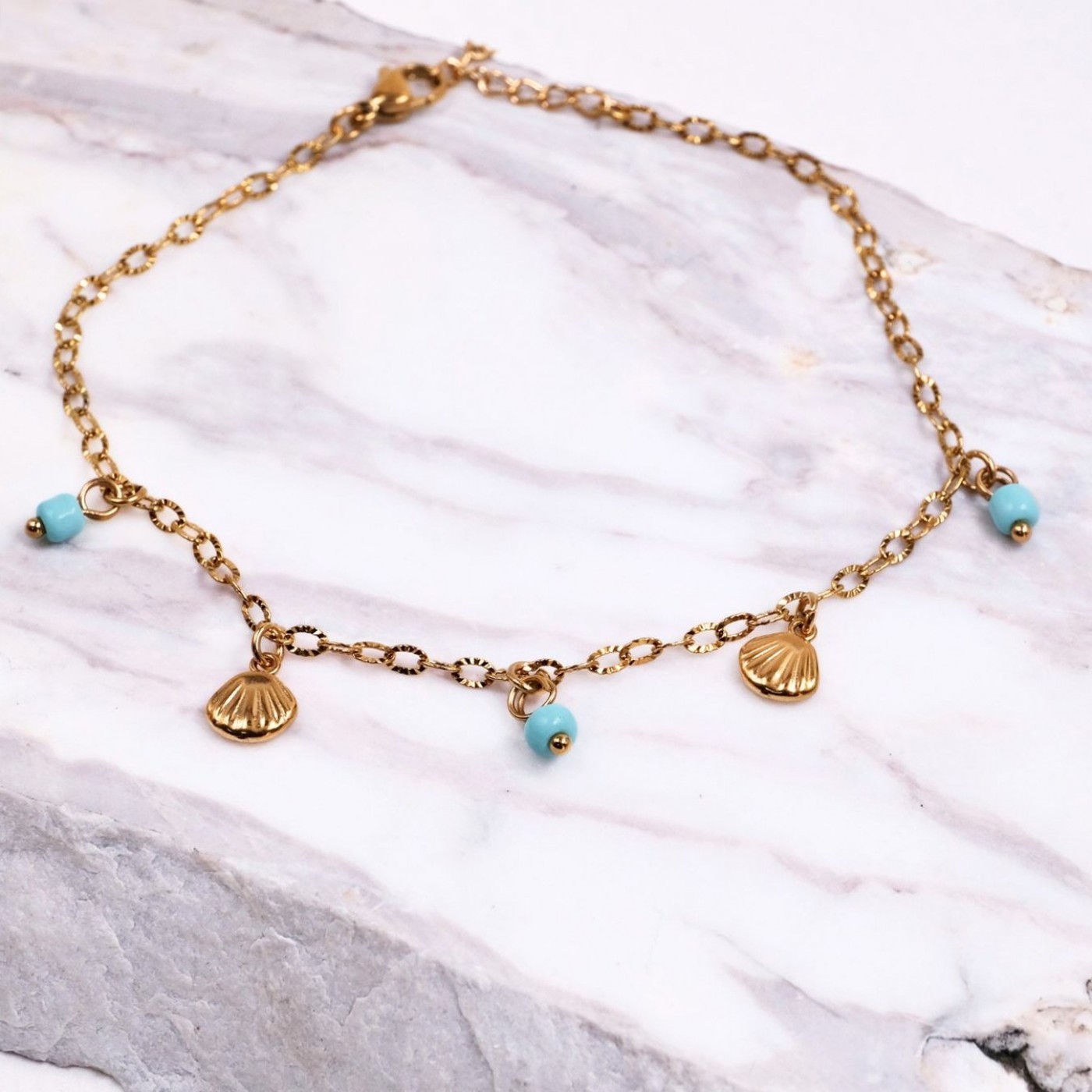 Stainless Steel Ankle Bracelet | Metal Sea Charms — Bracelets from Toolittle — additional view 2