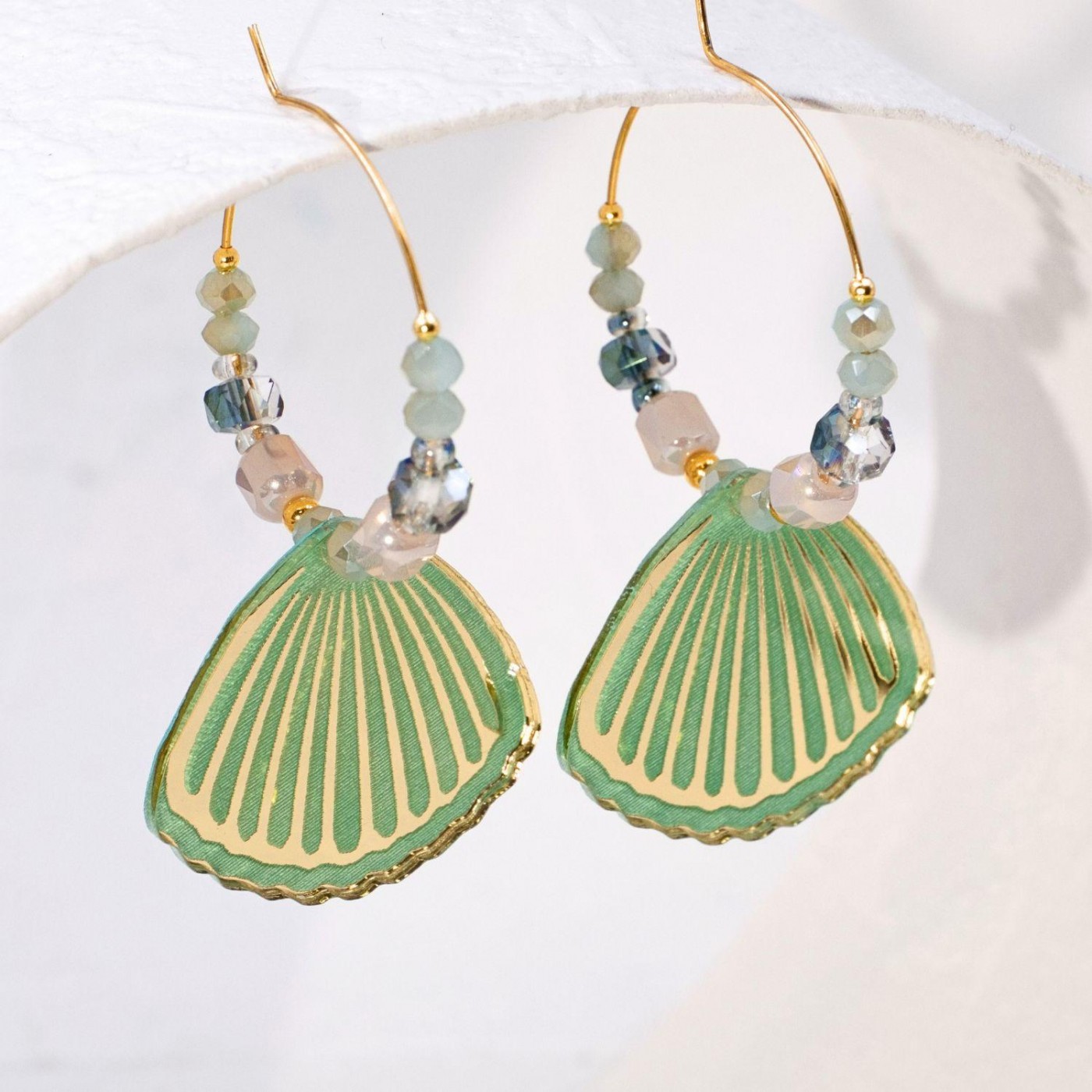 Sea Shell Hoop Earrings — Earrings from Toolittle — additional view 6