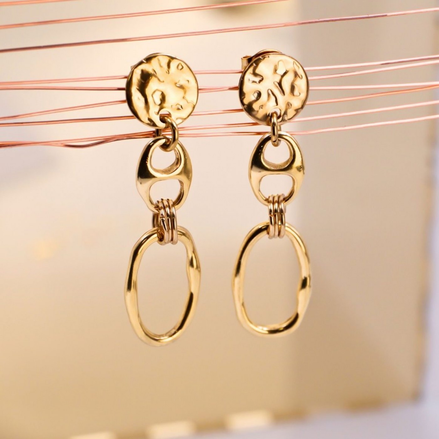 Gold-Plated Earrings - Elegant Essentials — Earrings from Toolittle — additional view 2