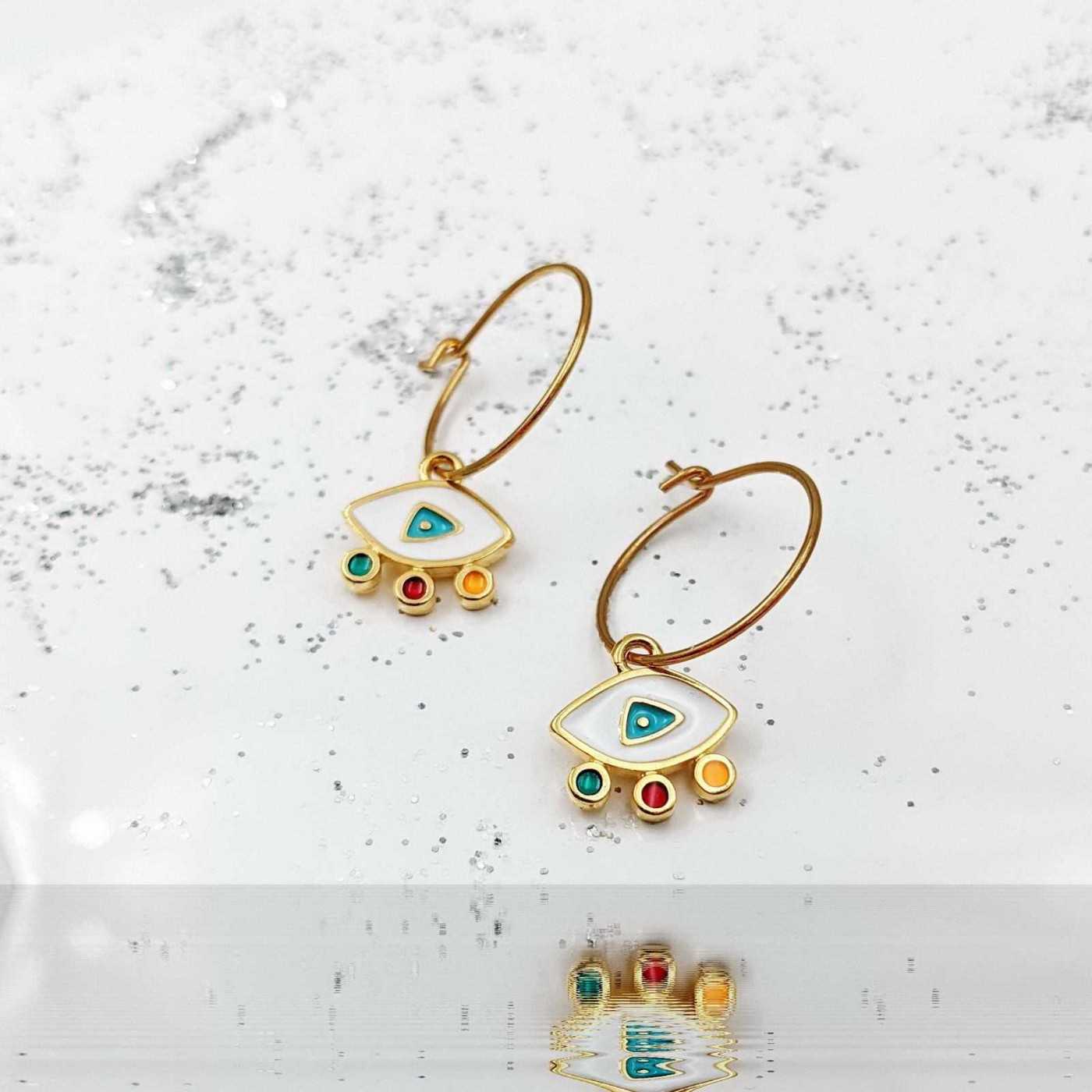 Ikaria Evil Eyes Hoopies — Earrings from Toolittle — additional view 2