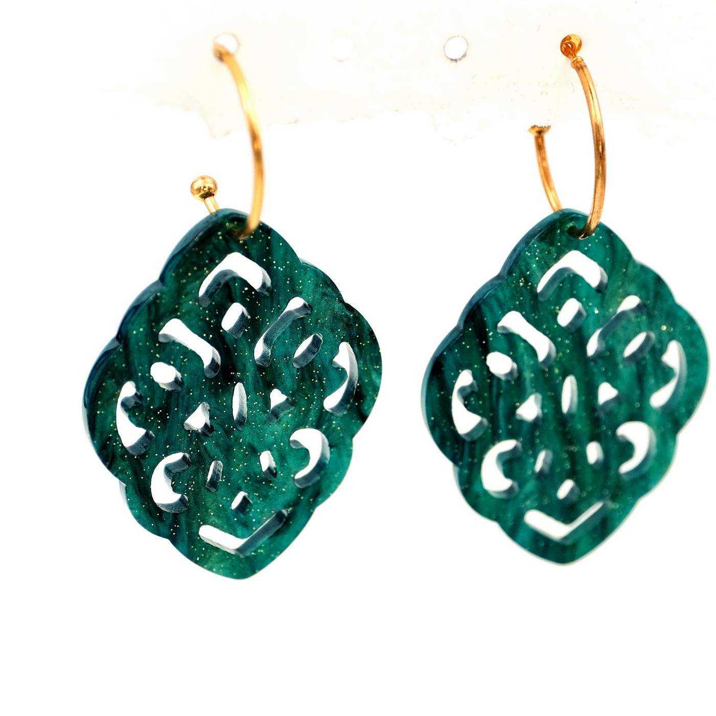 Astypalaia Resin Broderie Hoops — Earrings from Toolittle — additional view 2