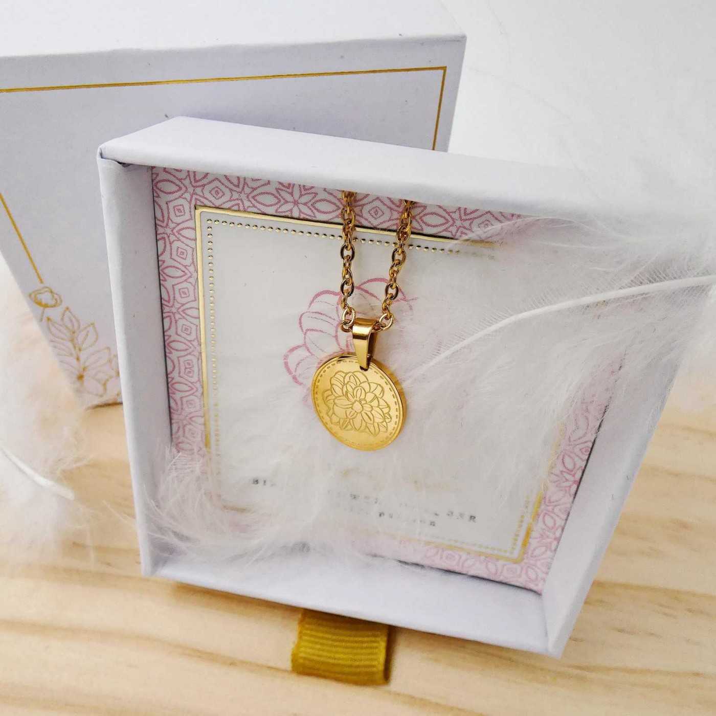 Birth Flower Necklace- Marigold for October — Necklaces from Toolittle — additional view 3