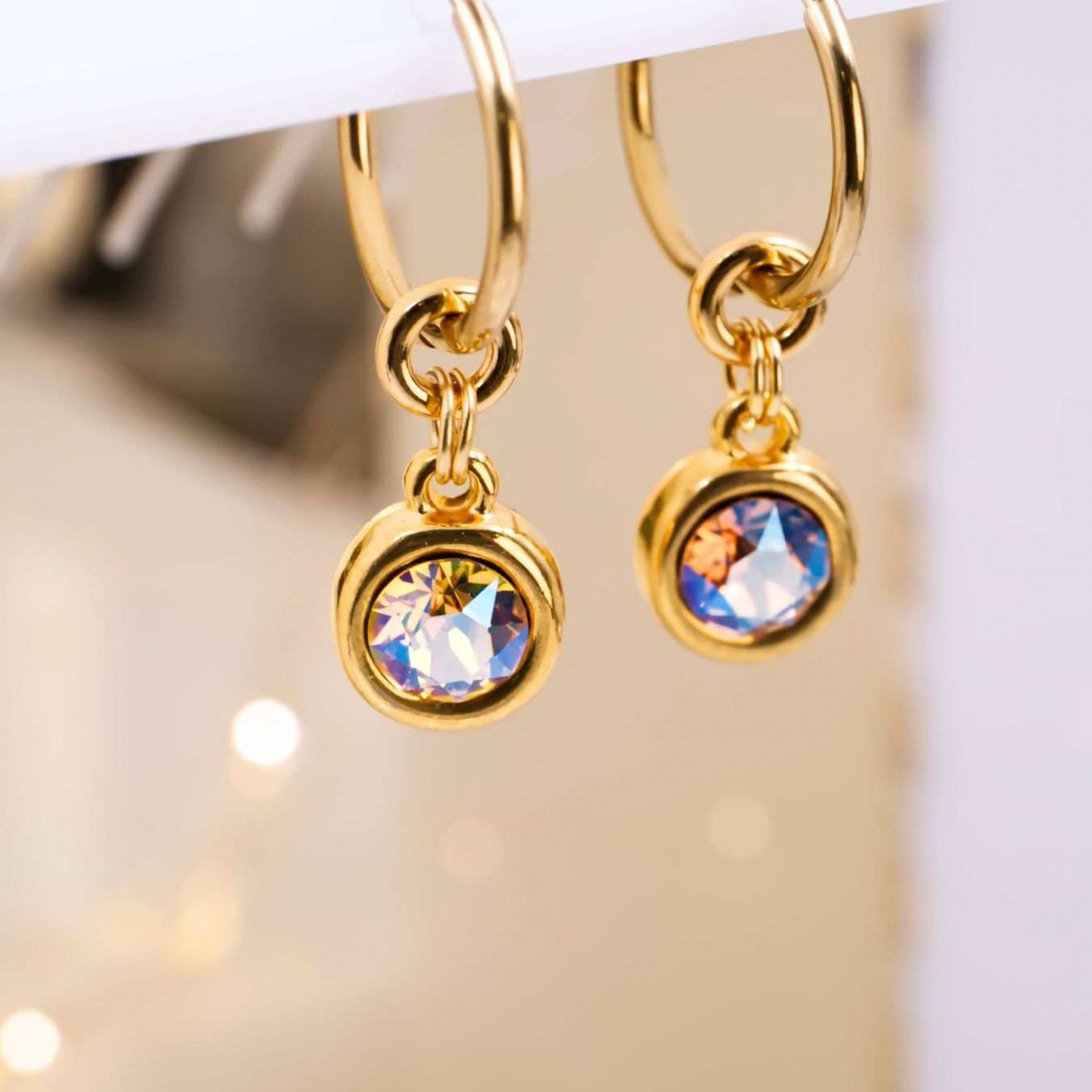 Crystal Collection: Gold-Plated Hoop Earrings — Earrings from Toolittle — additional view 4