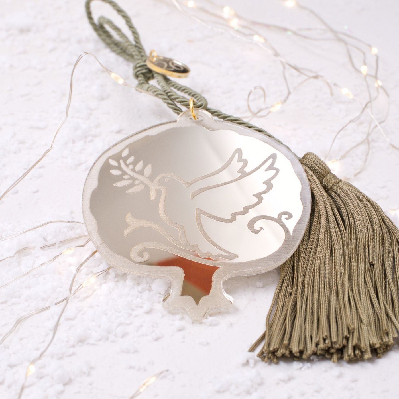 Handmade 2026 Good Luck Charm – Pomegranate with Engraved Dove — Pendants & charms from Toolittle — additional view 3
