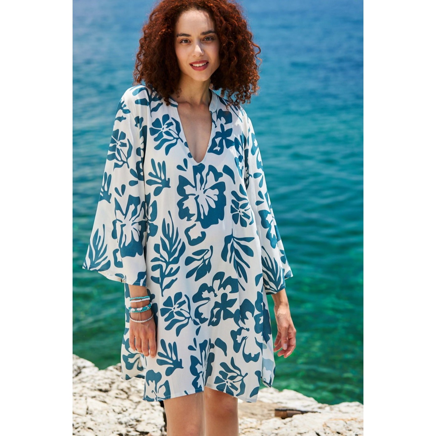 KOKKOSAMMOU Short Kaftan Amorgos — Dresses from Toolittle — additional view 3