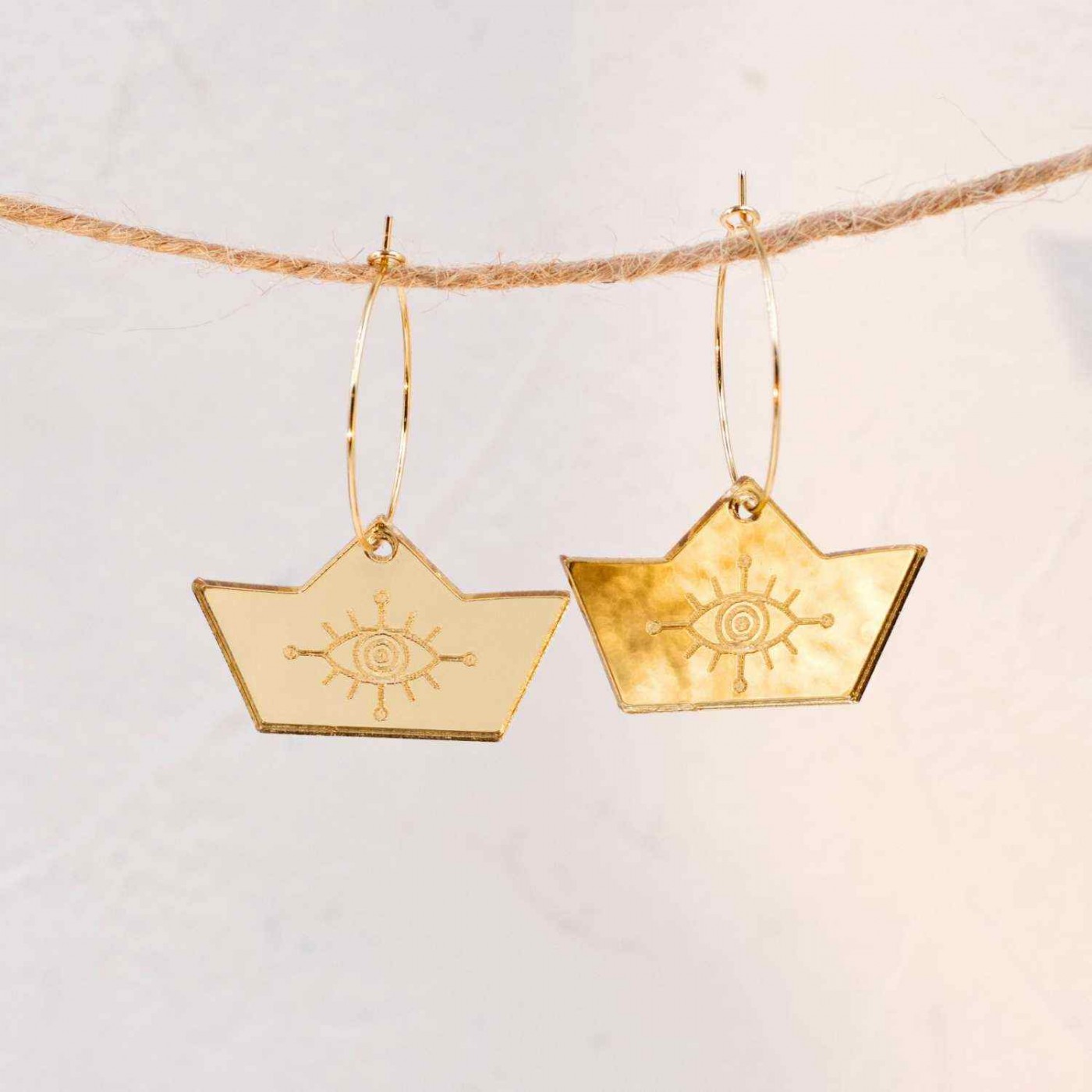 Plexiglass Boat Hoop Earrings