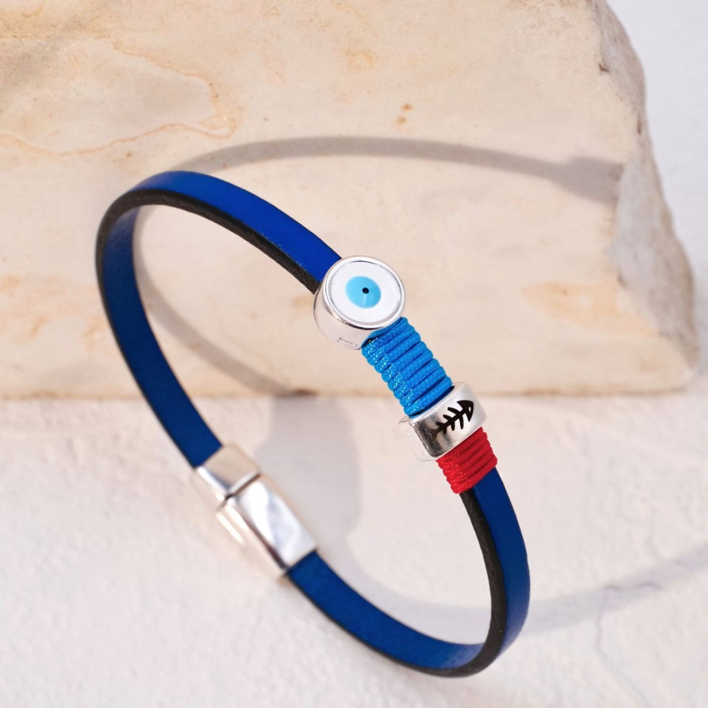 Evil Eye Leather Men's Bracelet — Bracelets from Toolittle — additional view 2