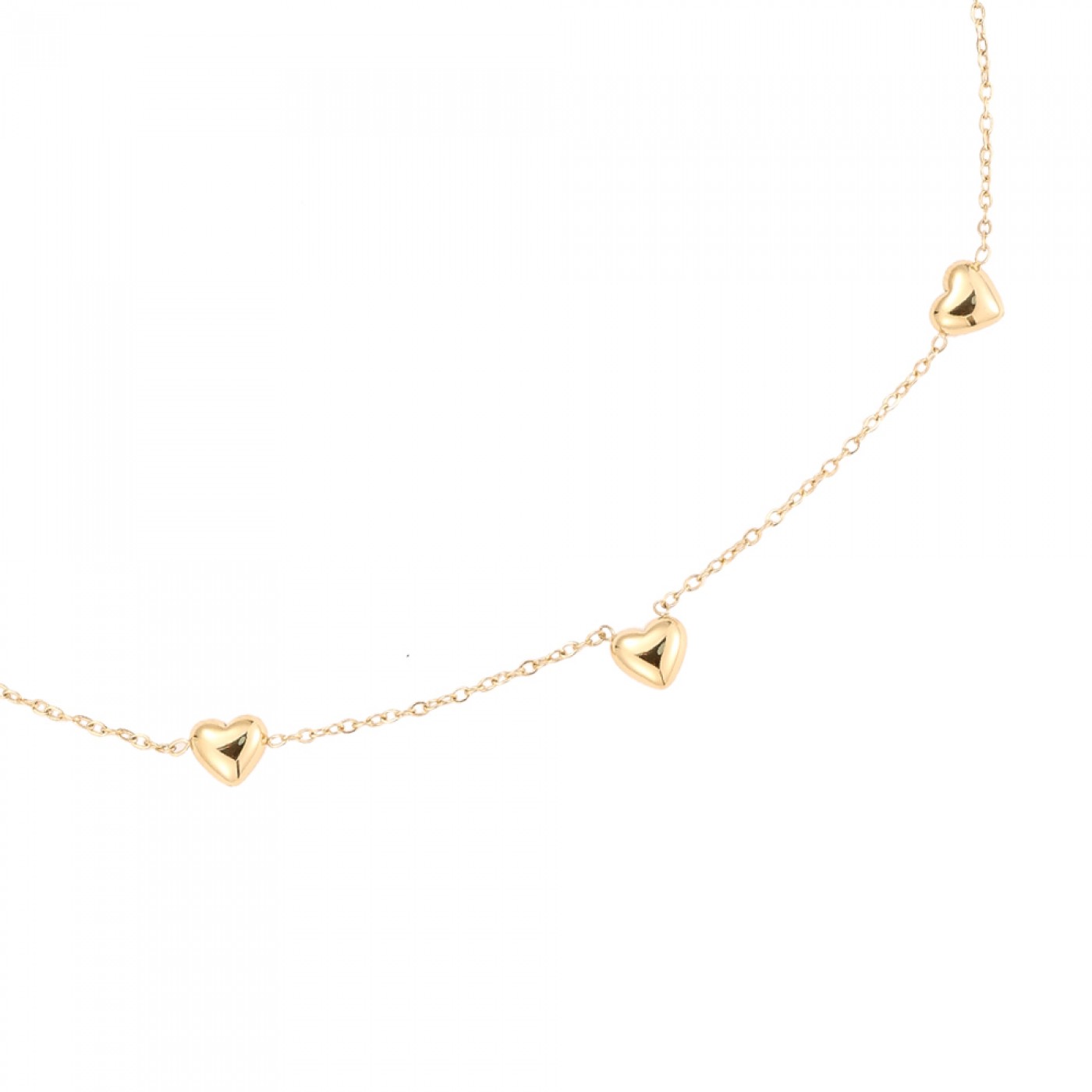 Stainless Steel Necklace | Quintet Hearts — Necklaces from Toolittle — additional view 3