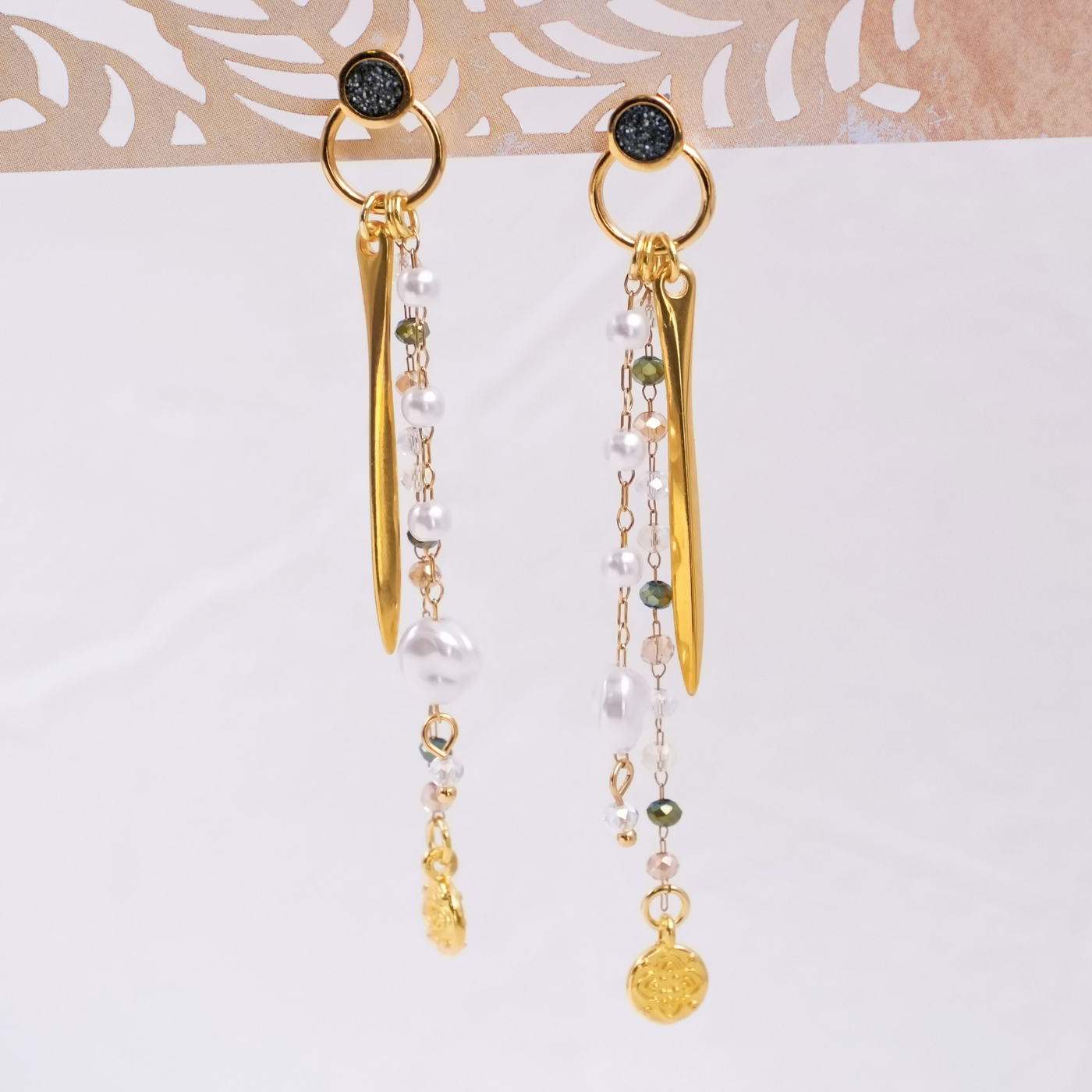 Enamel & Pearls Earrings — Earrings from Toolittle — additional view 4